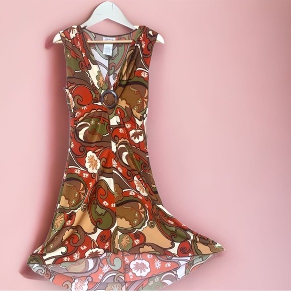 Vintage Speechless Large Flare Boho Dress Fairy core Paisley Empire waist - Picture 2 of 13